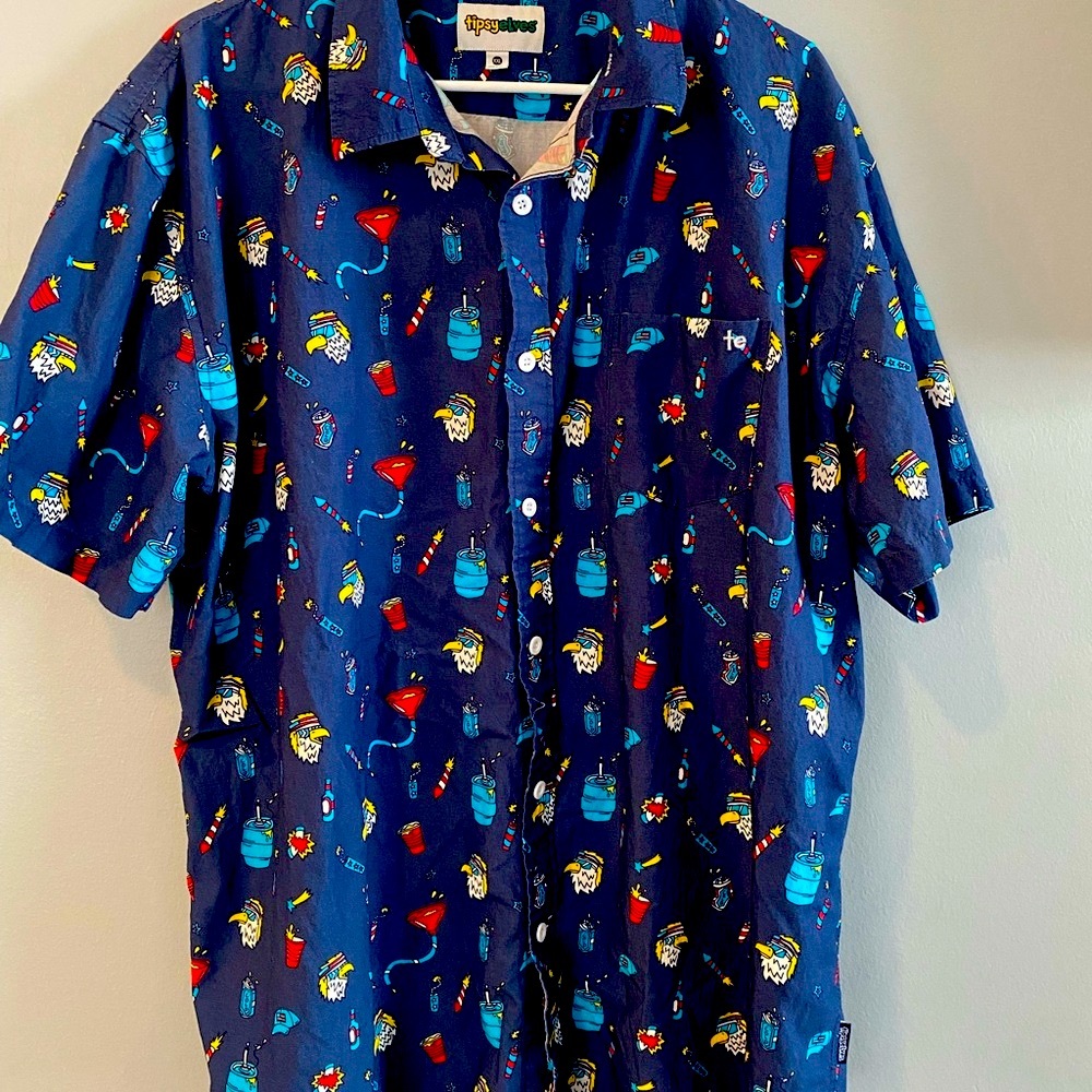 ‘Merica Tipsy Elves Graphic Men's Shirt Perfect for the 4th!!